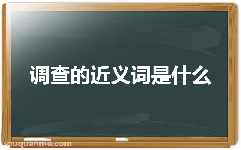 调查的近义词是什么 调查的读音拼音 调查的词语解释